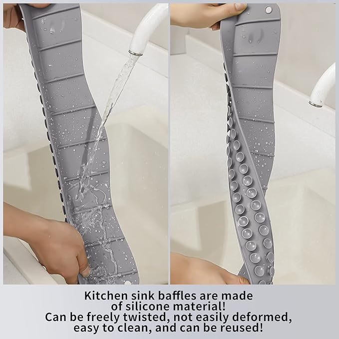 Silicone Sink Splash Guard Mat with Strong Suction Cup