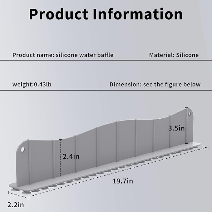 Silicone Sink Splash Guard Mat with Strong Suction Cup