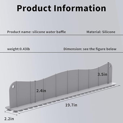 Silicone Sink Splash Guard Mat with Strong Suction Cup