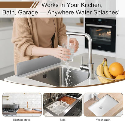 Silicone Sink Splash Guard Mat with Strong Suction Cup