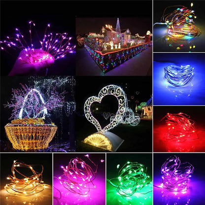 Solar LED Copper Wire String Lights for Room Decor