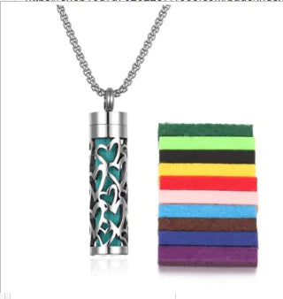 Love Scent Locket Necklace with Stainless Steel Aroma Bottle