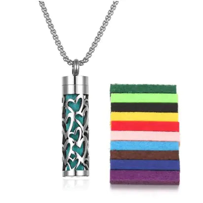 Love Scent Locket Necklace with Stainless Steel Aroma Bottle